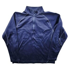 Champion‎ Blue Quarter Zip Pullover Sweatshirt Long Sleeve Men LG Polyester